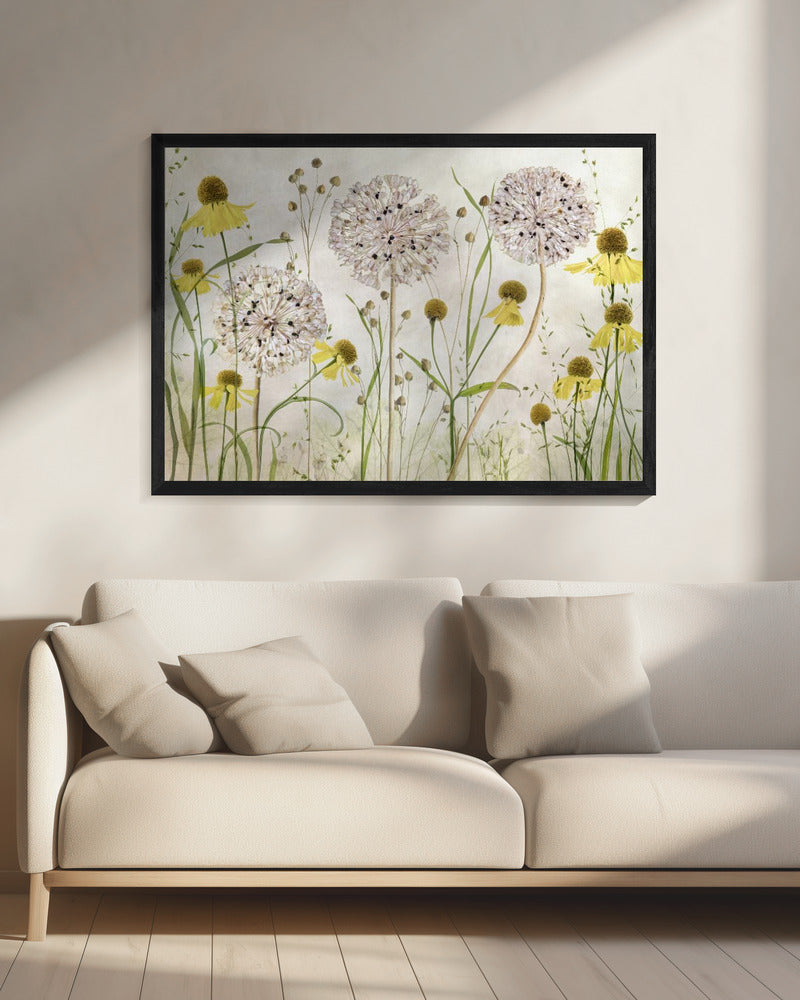 Alliums en heleniums | Canvas
