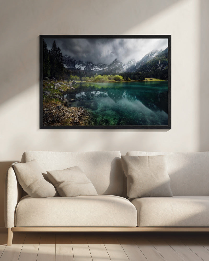 Turquoise blauw. | Canvas