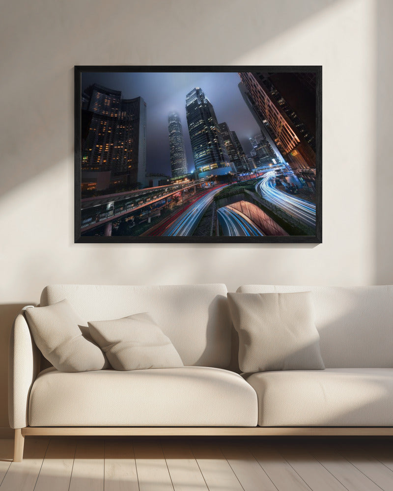 Stadslichten van Hongkong | Canvas