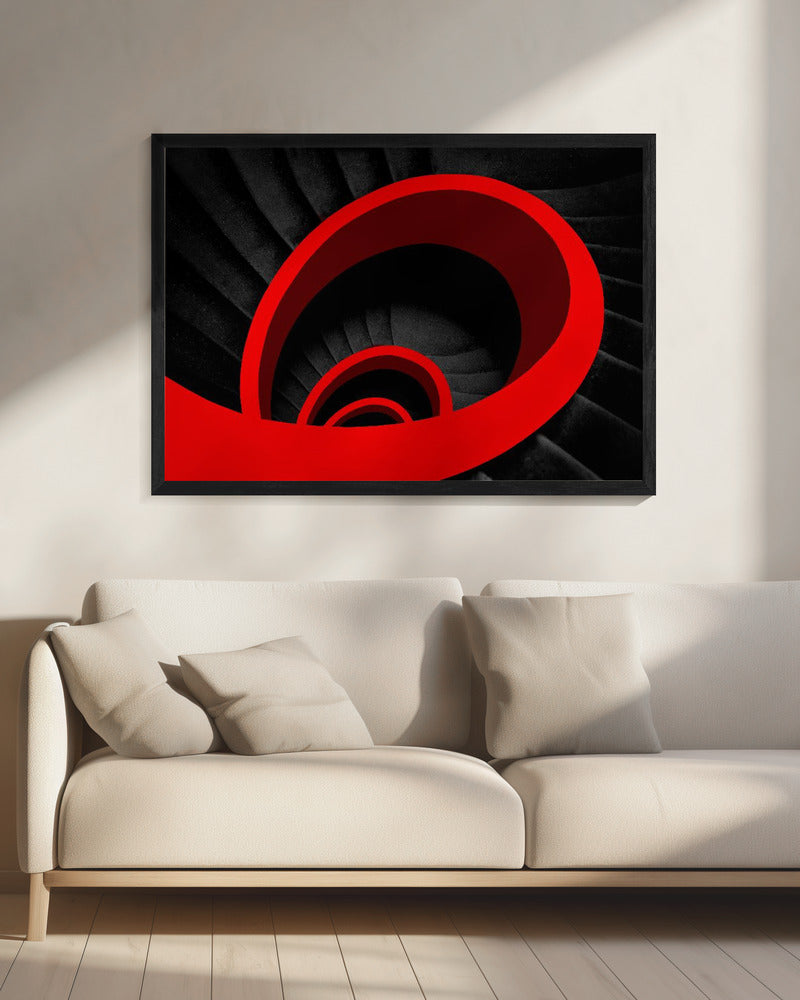 Een rode spiraal | Canvas
