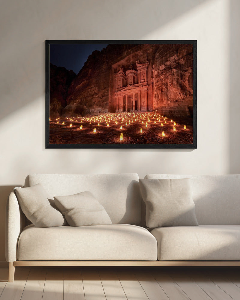 Petra bij nacht | Canvas