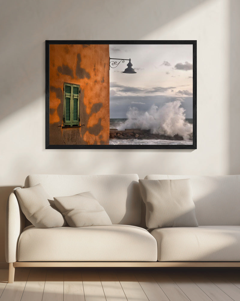 De muur en de golf | Canvas