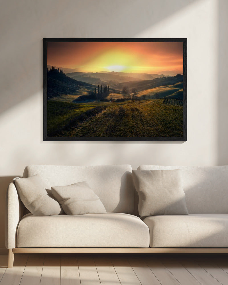 Val d'Orcia in de ochtend | Canvas