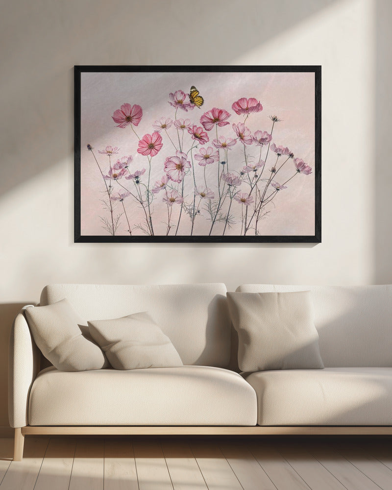 Kosmos en Vlinder | Canvas