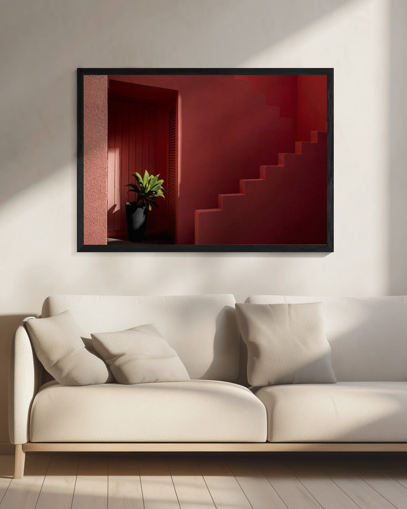 Muurschildering Rood #6 | Canvas