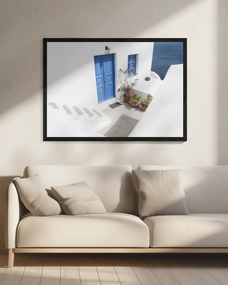 stappen naar blauw | Canvas