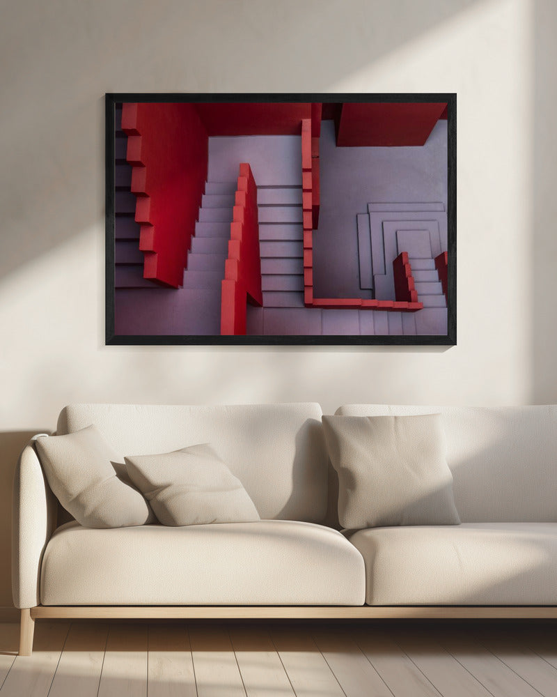 Muurschildering Rood #16 | Canvas