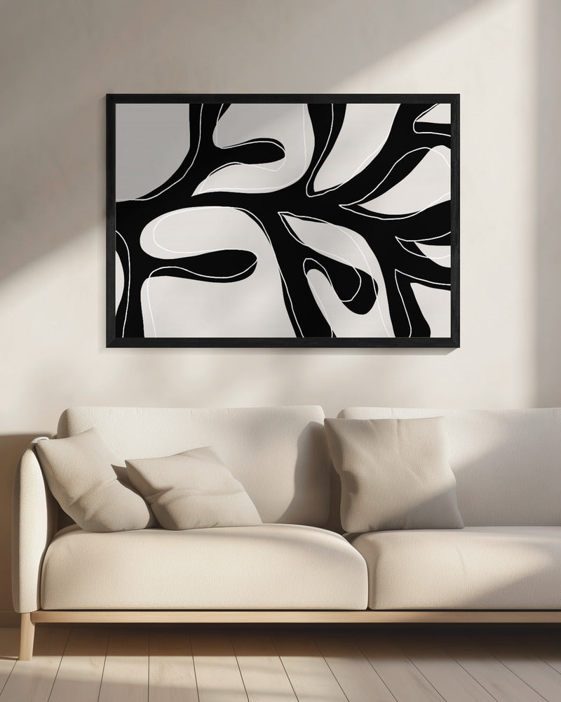 Abstract Twig Zwart-Wit | Canvas