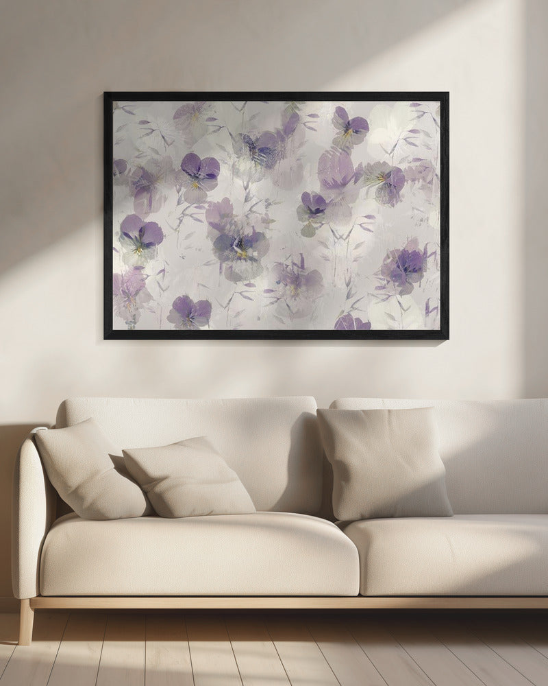 Violen op een bed | Canvas