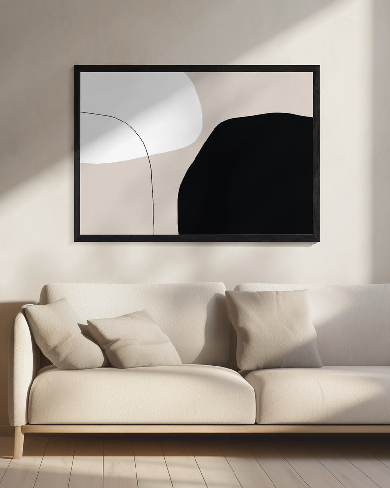 Zwart-witte vormen | Canvas