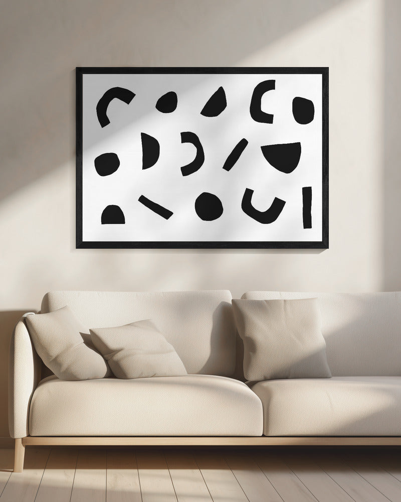 Zwarte geometrische vormen | Canvas