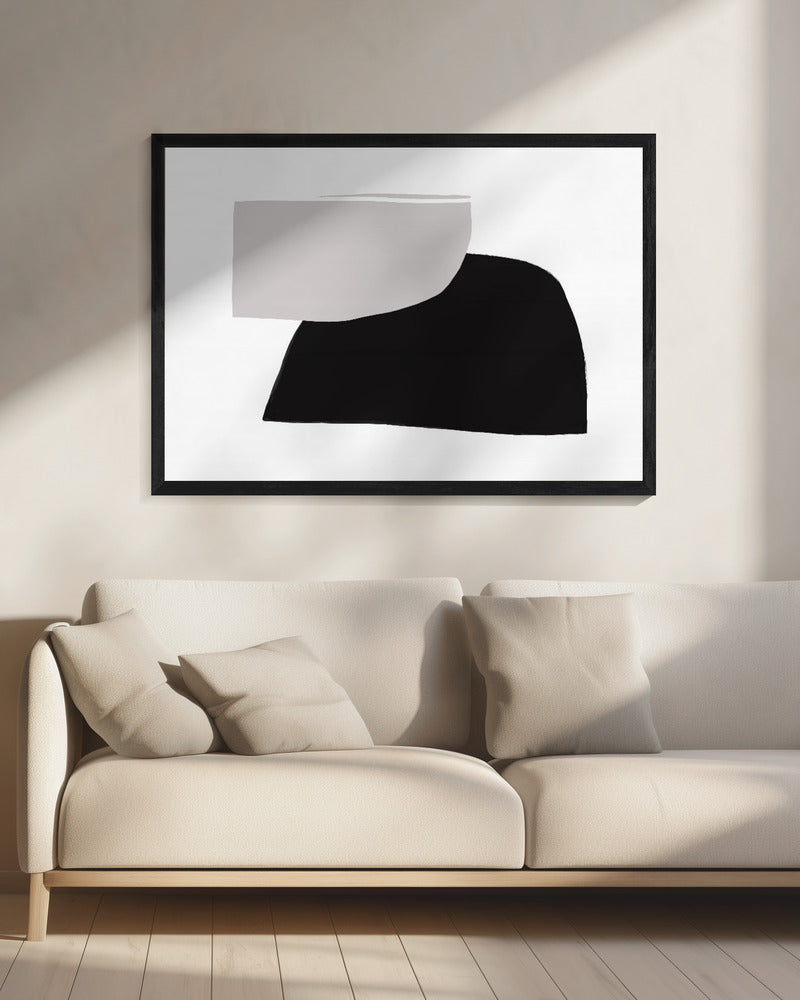 Monochrome organische vormen | Canvas