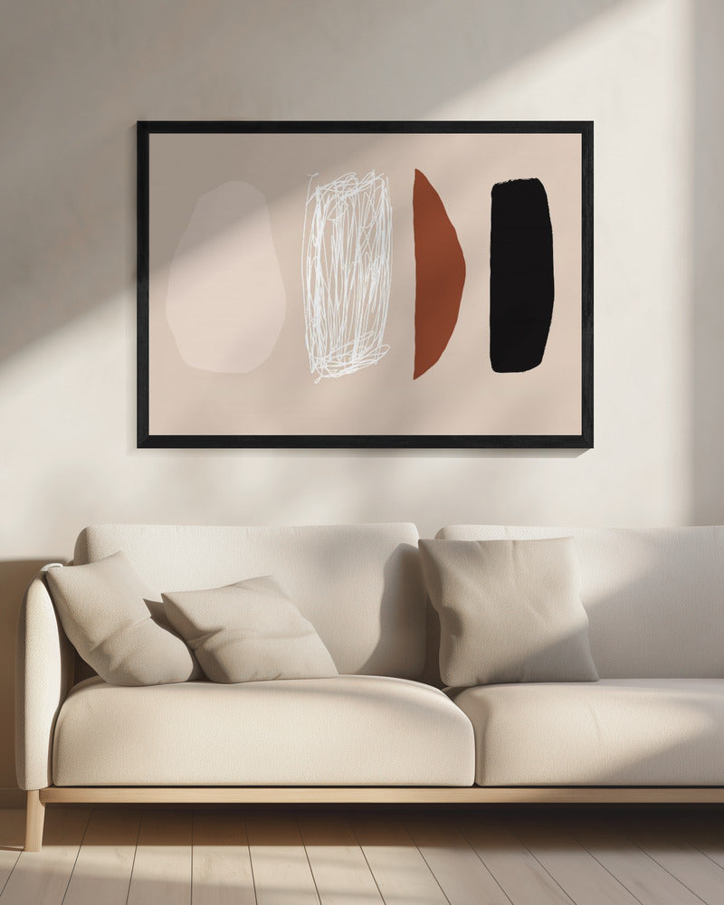 Organische vormen in neutrale tinten | Canvas