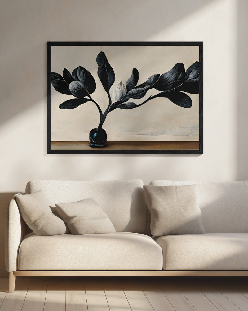 Zwarte Magnolia | Canvas