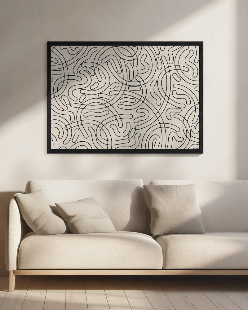 Lusachtige labyrintlijnen | Canvas