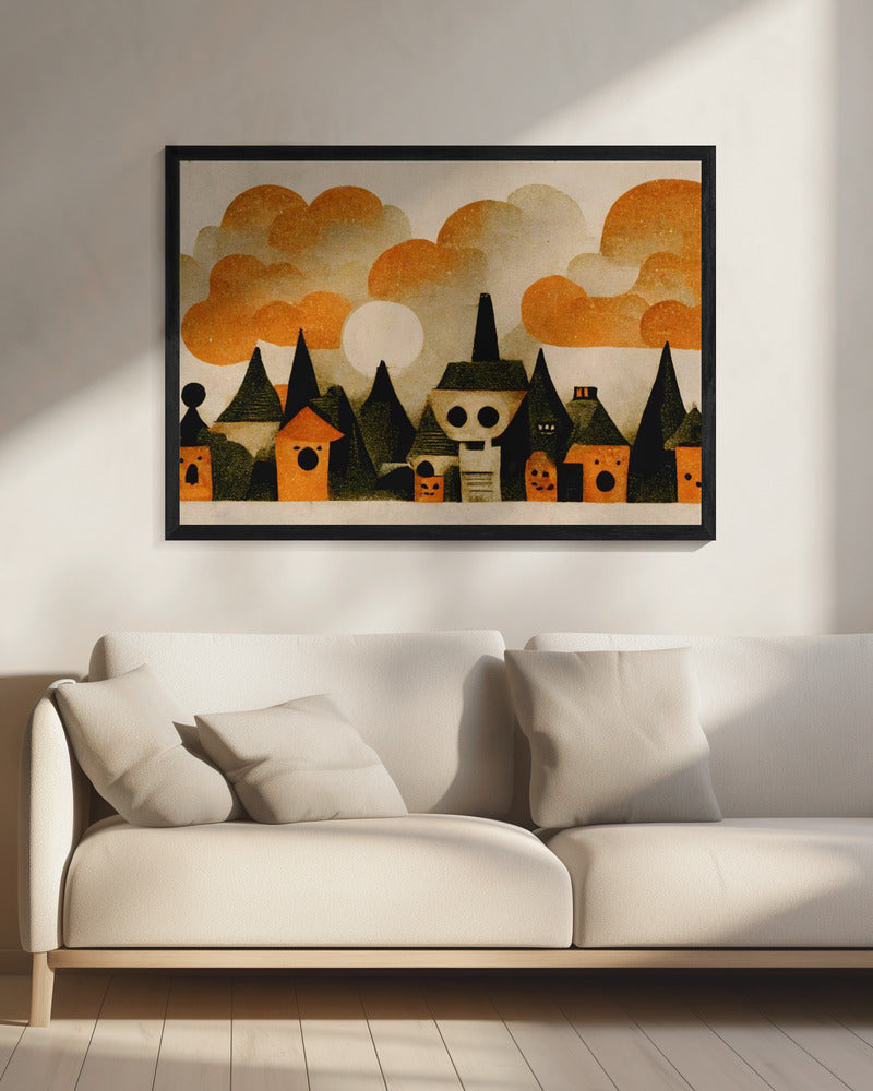 Spookachtig dorpsgezicht | Canvas
