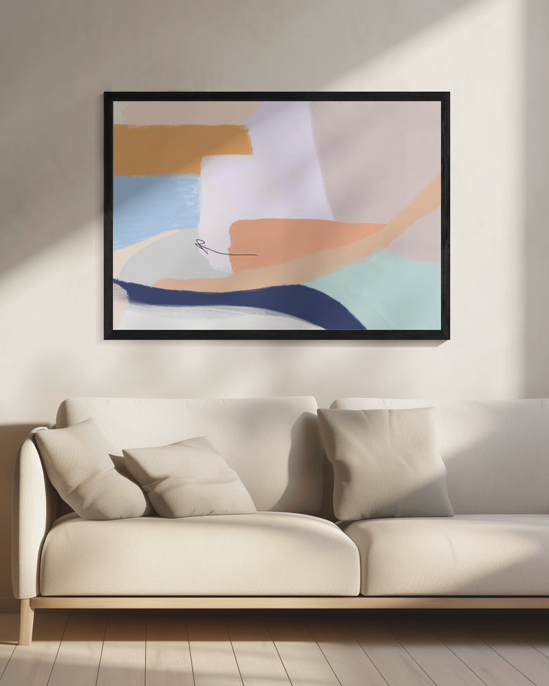 Zachte pastelkleuren en vloeiende organische vormen | Canvas