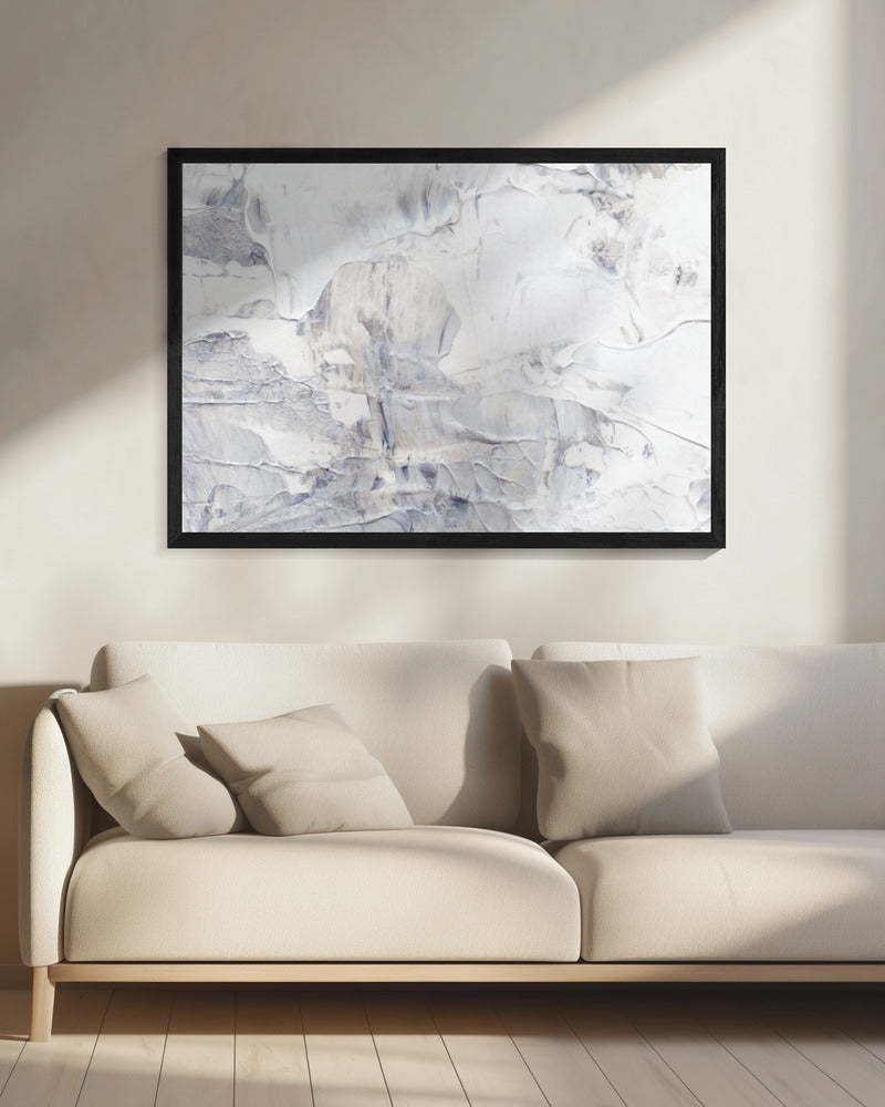 Witte en grijze penseelstreken | Canvas