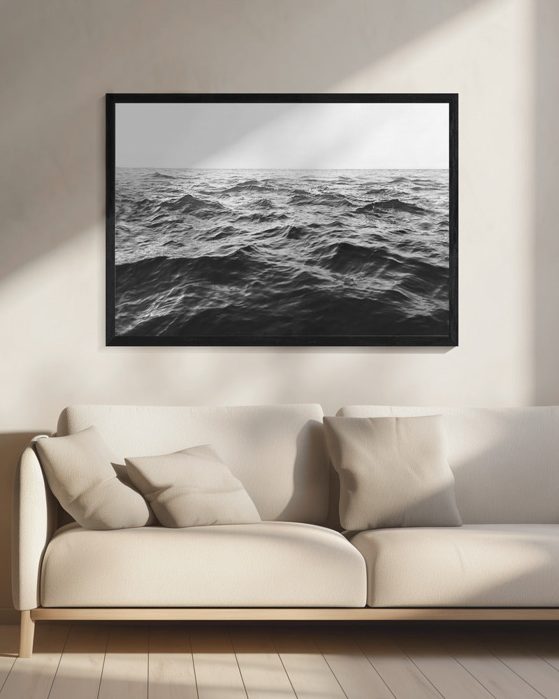 Golvende Horizon Zwart-wit | Canvas