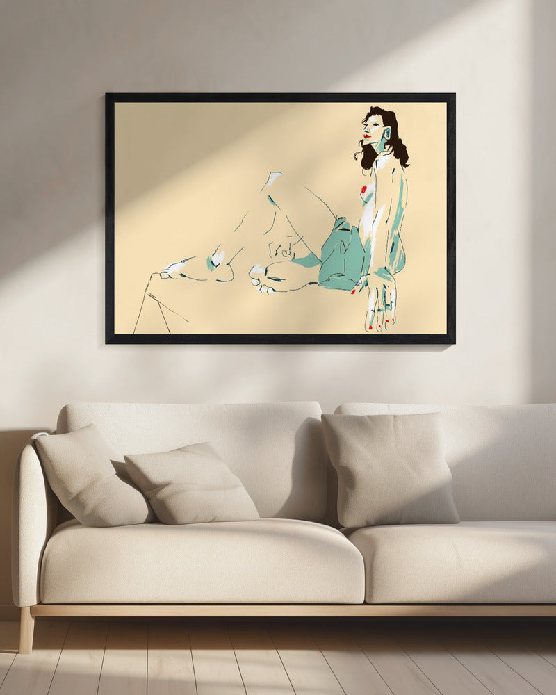 Meisje zittend | Canvas