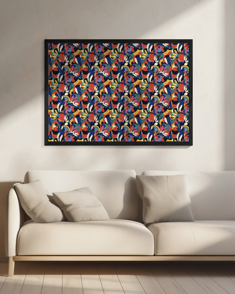 Levendige bloemengolven | Canvas