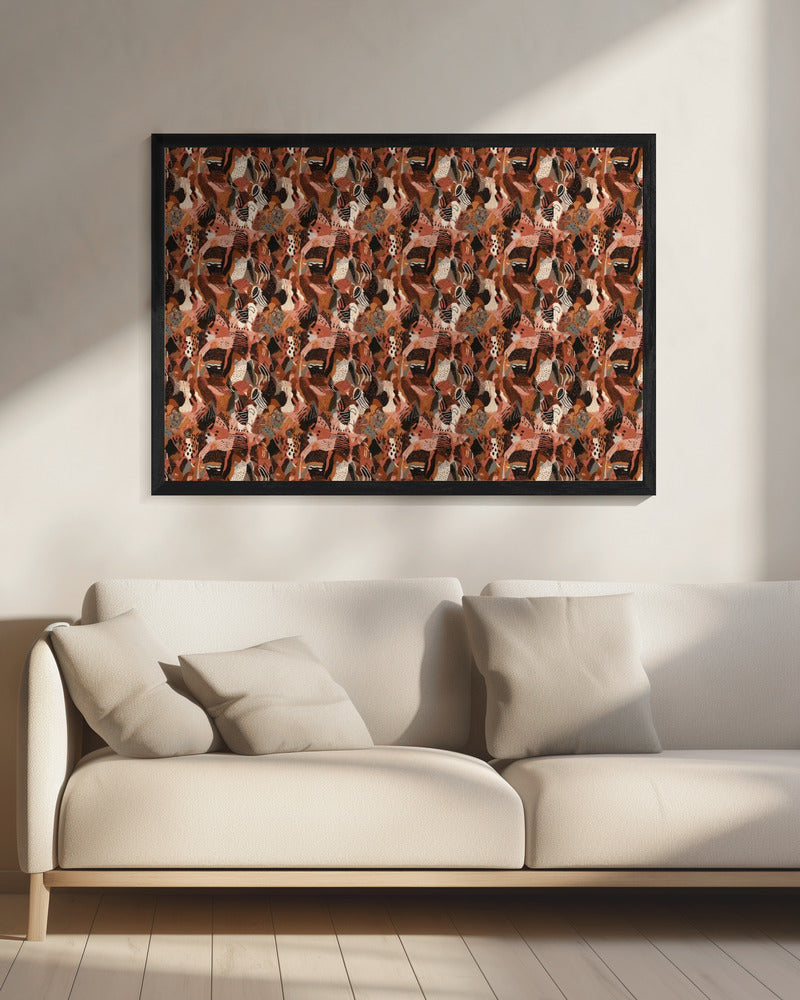 Karmozijnrood mozaïek | Canvas