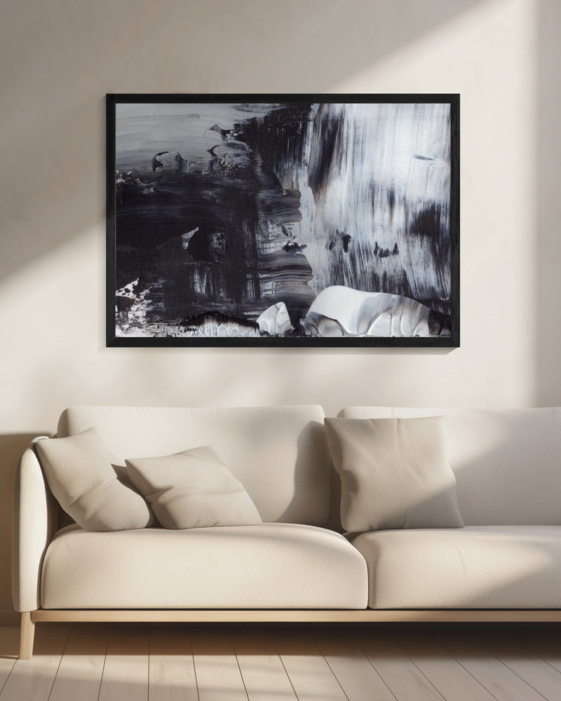 Dynamic Black And White Brushstrokes | Canvas