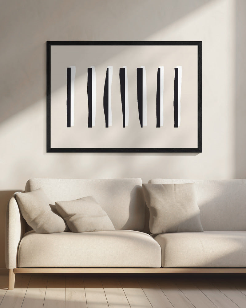 vertical Black And White Stripes | Canvas