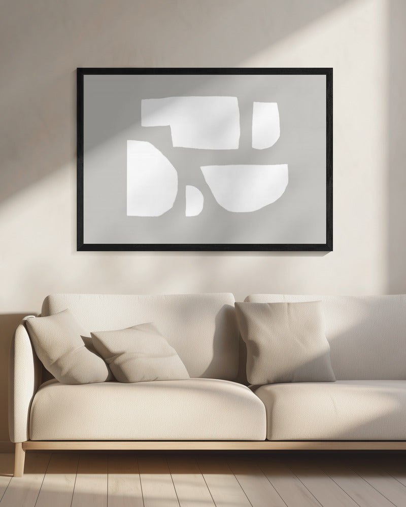 Minimalistische witte vormen | Canvas
