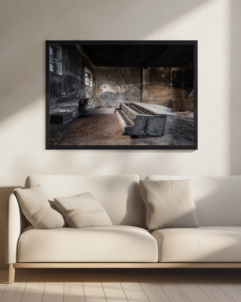 Piano in verbrande garage | Canvas