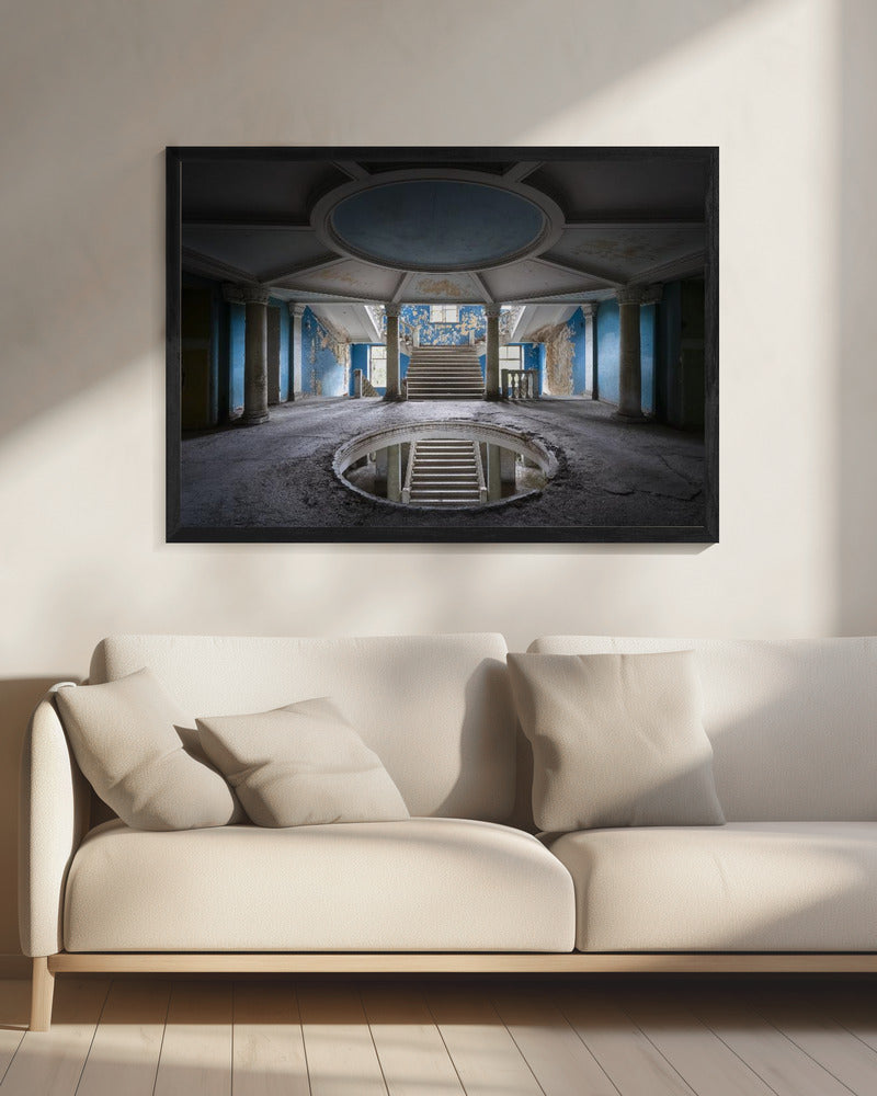 Donkerblauwe trap | Canvas