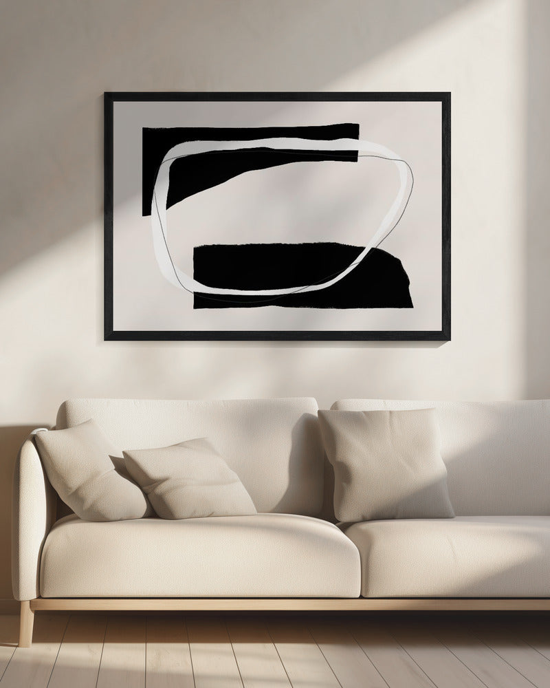 Monochrome stroom | Canvas