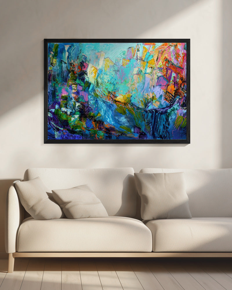 Lichtgevende bloemblaadjescascade | Canvas