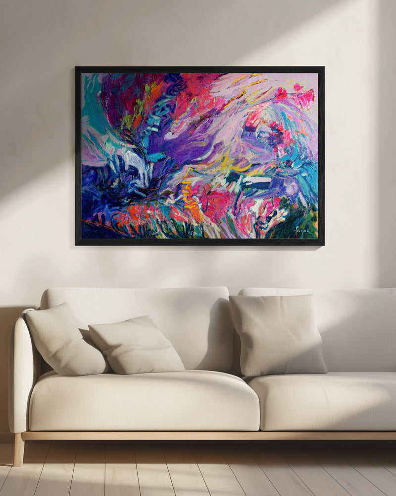 Expressionistisch kleurrijk abstract | Canvas