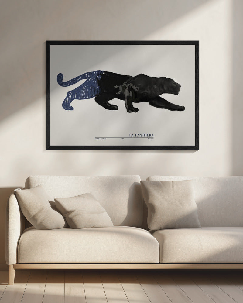 La Panthera (blauw) | Canvas