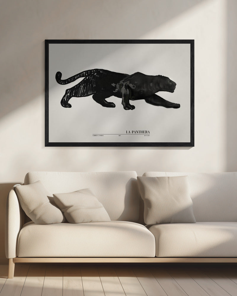 La Panthera (zwart) | Canvas