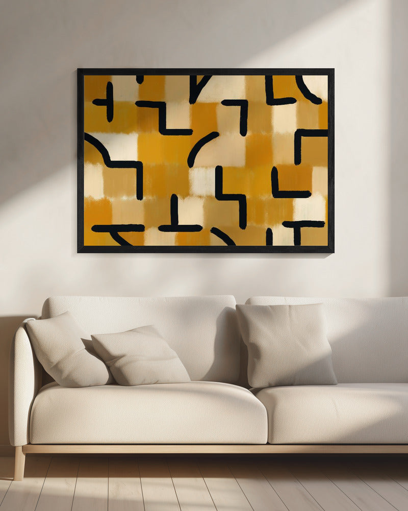 Okerkleurig geruit Blackburn | Canvas