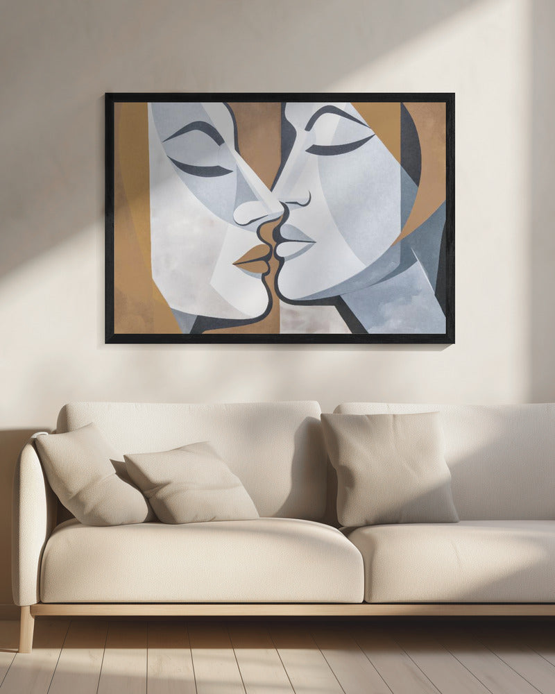 Een kus bruingrijs | Canvas