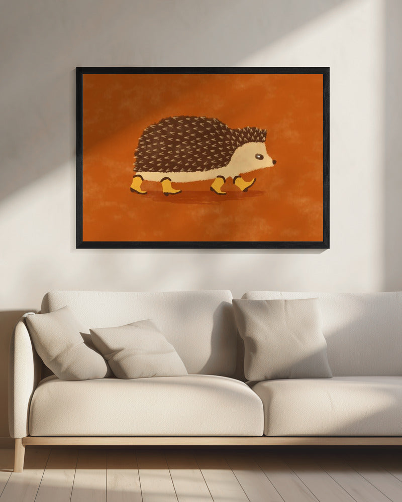 Sonny de egel rent in cowboylaarzen | Canvas