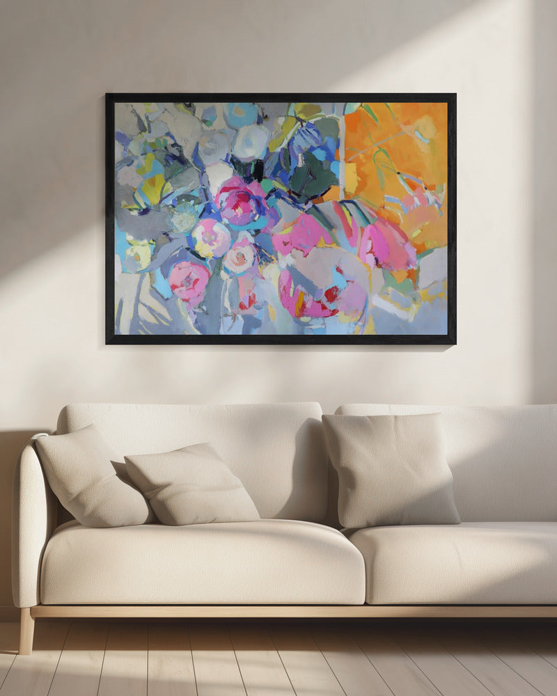 Glas en rozen | Canvas