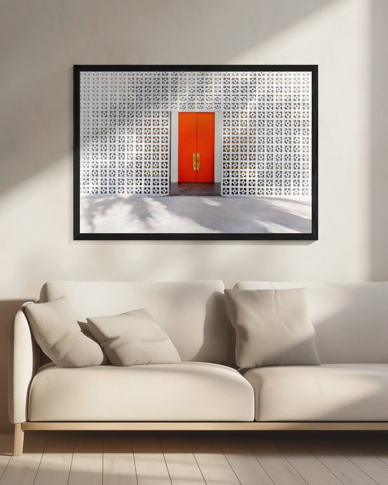 Parker Orange Deuren en Breezeblock Muur | Canvas