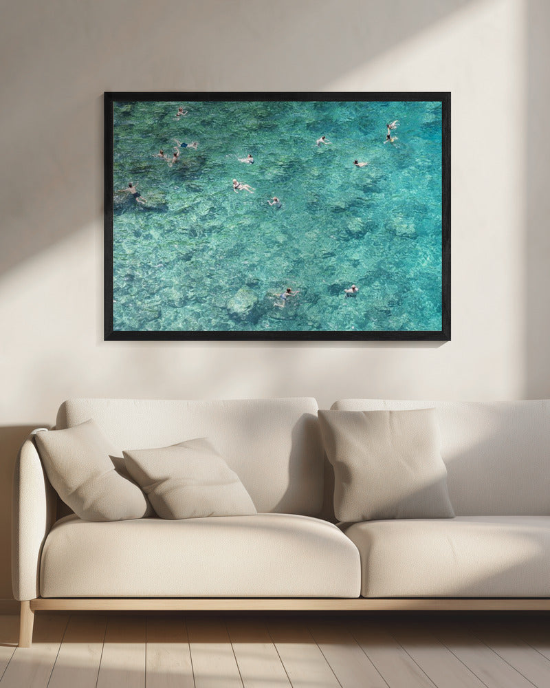 Zwemmen in de zee | Canvas