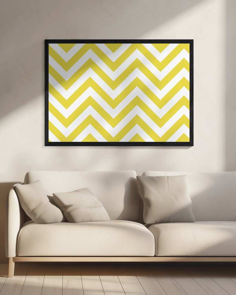 Chevron Geel en Wit | Canvas