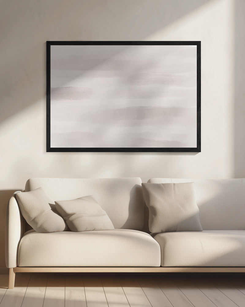 Soft Beige And Gray Horizontal Brushstrokes | Canvas