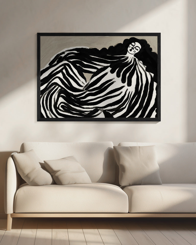 Monochrome golven | Canvas