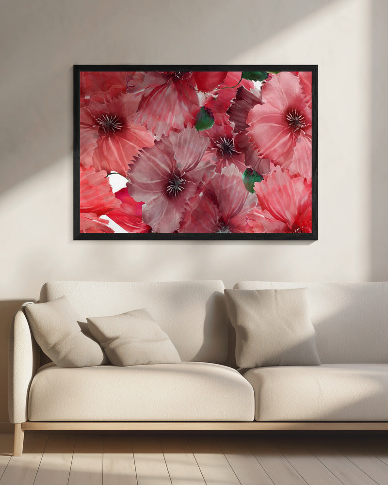 Grote rode bloemen 2 | Canvas