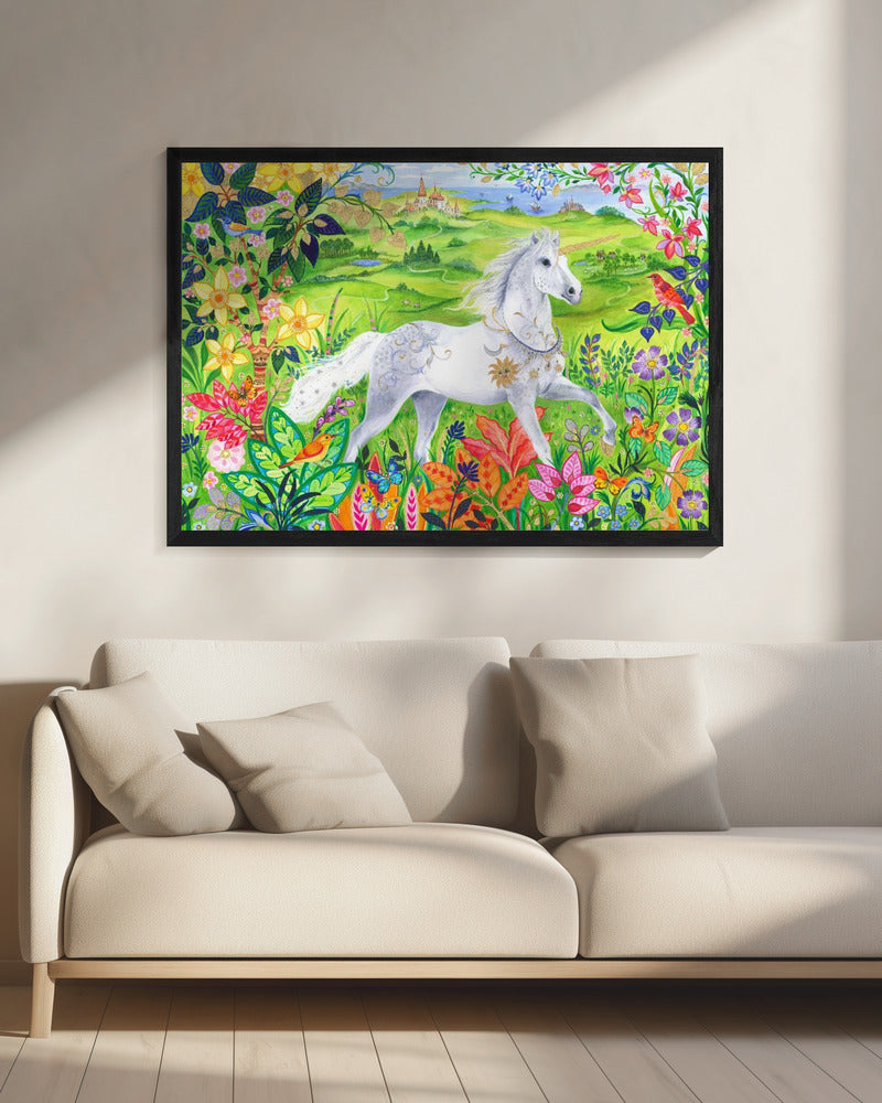Majestueus wit paard | Canvas