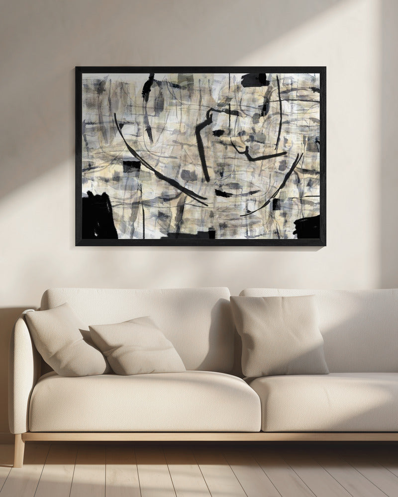 Black and White Textured Shapes 1 | Canvas