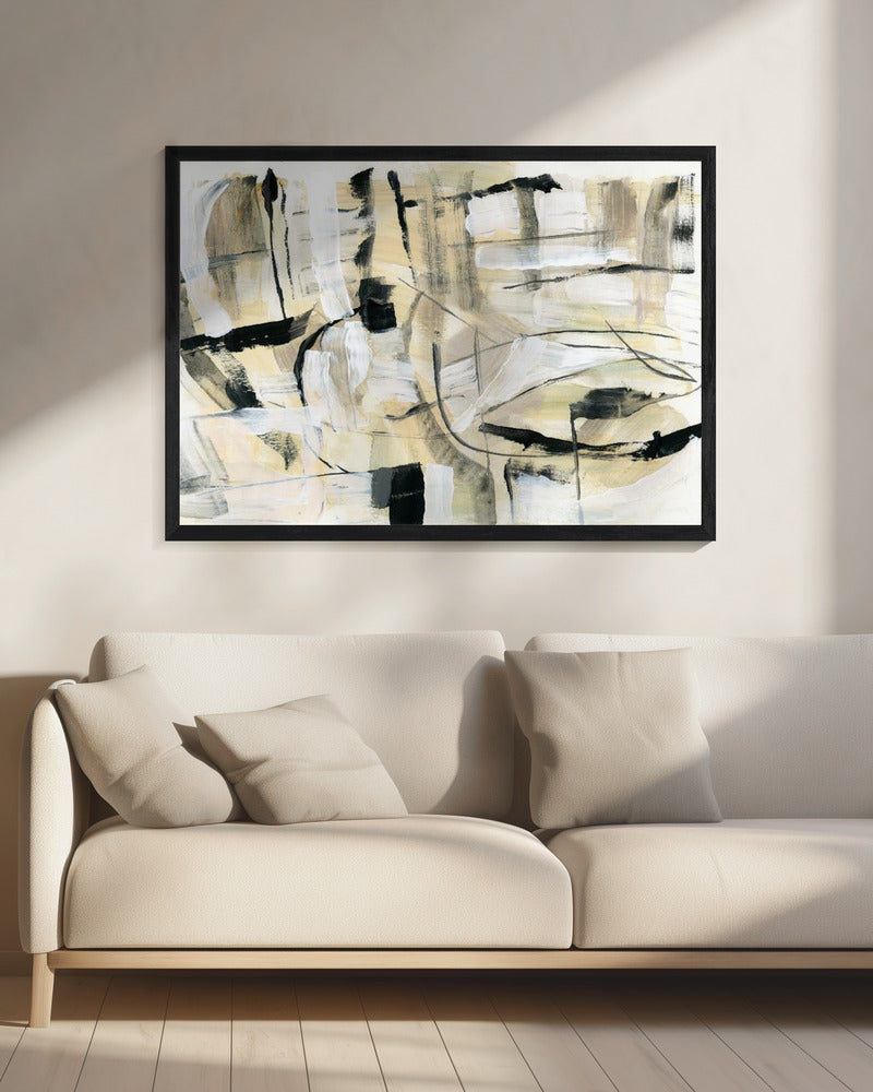 Black and White Textured Shapes 4 | Canvas