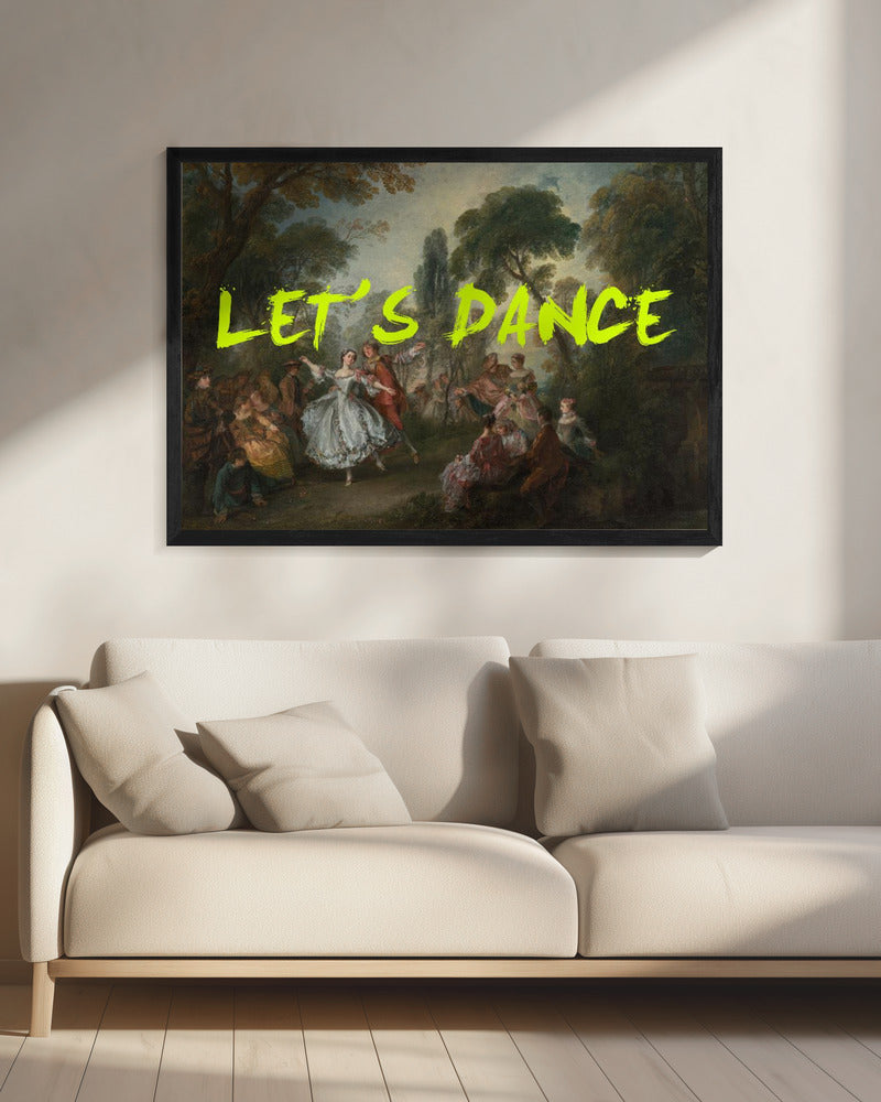Laten we dansen neon geel vintage maximalistische kunst | Canvas